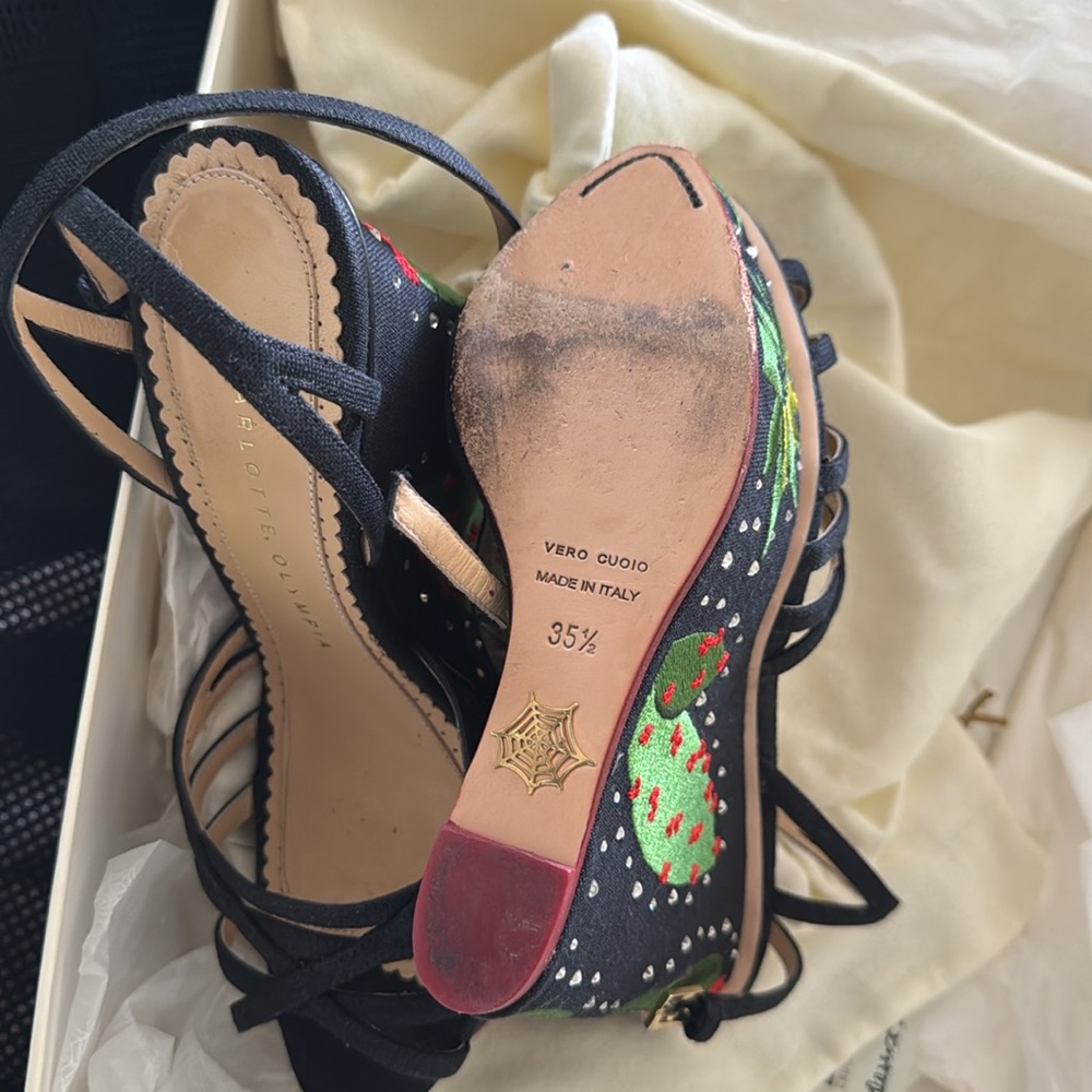 Charlotte Olympia “desert night” Meredith wedges 35.5 - Picture 7 of 7